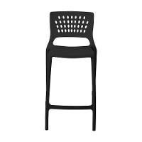 Banqueta Alta Para Bancada E Cozinha Preta Empilhável Marte Em Polipropileno Acrilys - 3