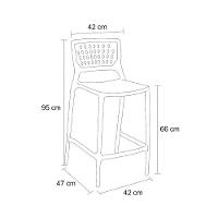 Banqueta Alta Para Bancada E Cozinha Preta Empilhável Marte Em Polipropileno Acrilys - 5
