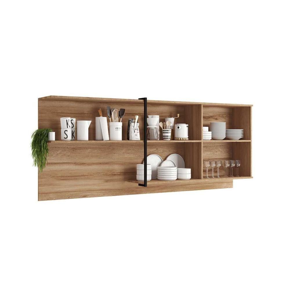 Armário De Cozinha Modulado Alpha 2504 C- 1 Porta C- Vidro 200cm Cinza - Carraro - 3