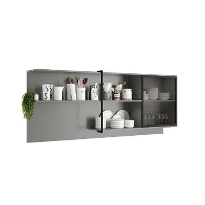 Armário De Cozinha Modulado Alpha 2504 C- 1 Porta C- Vidro 200cm Cinza - Carraro