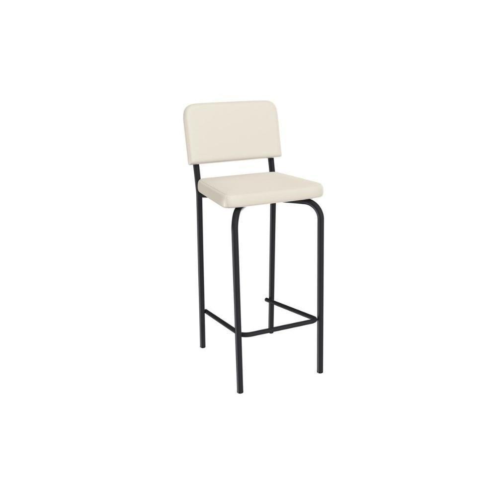 Banqueta Sala De Jantar Fiji 1b712prf Aço 1 Un Preto-ano Bege - Kappesberg - 1