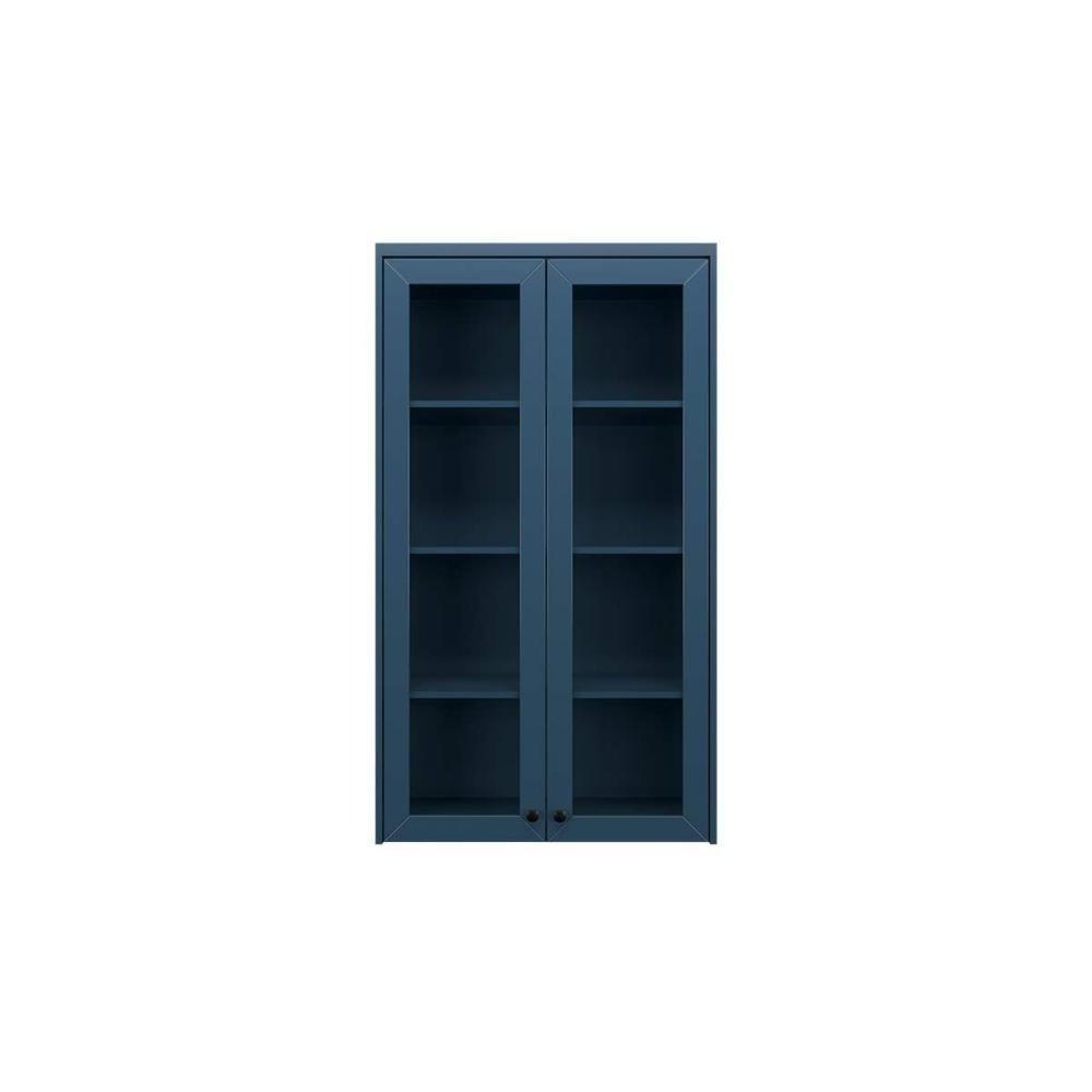 Armário Aéreo P- Cozinha évora Ph 3129 C- 2 Portas C- Vidro 80cm Azul - Herval - 3