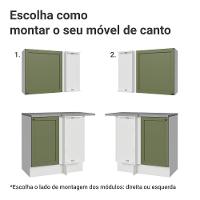 Armário De Cozinha Completa De Canto 399 Cm Branco-verde Vik Madesa 01 Branco-verde - 9
