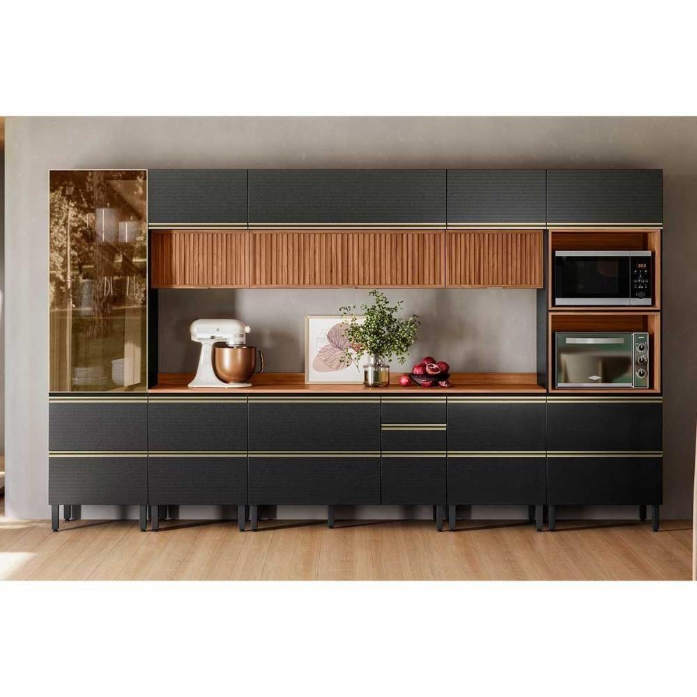 Armário Aéreo P- Cozinha Proença C- 2 Portas Basculante (1 Ripada) 120cm Nogueira-carbono Prime Tx - Demóbile - 7