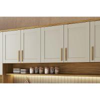 Armário Aéreo P- Cozinha Riesling C- 3 Portas E Prateleira 120cm Amendoa-off White - Ronipa