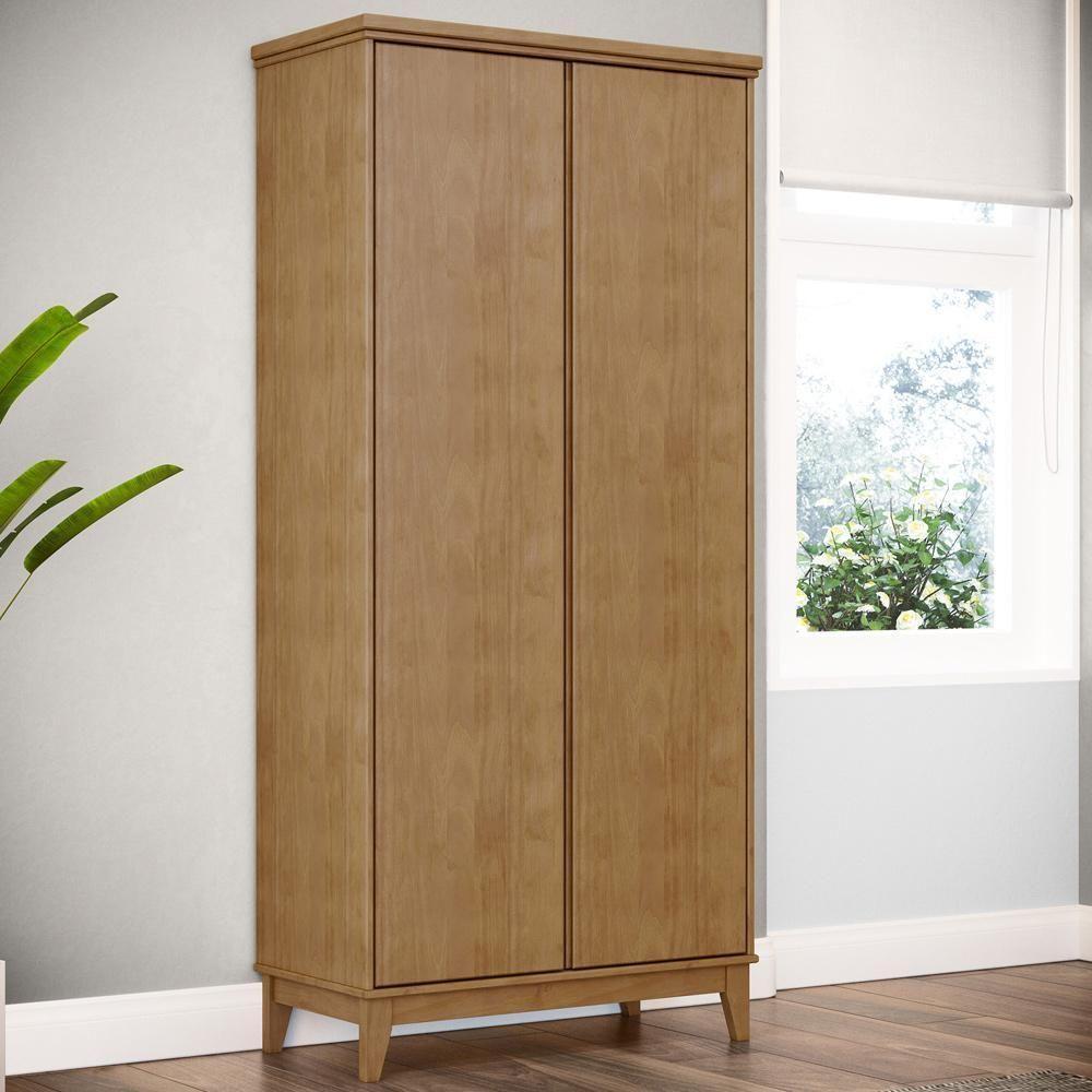 Armário Multiuso 2 Portas Pés Retrô Madeira Maciça Cintra F06 Freijó - Lyam Decor - 2