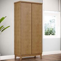 Armário Multiuso 2 Portas Pés Retrô Madeira Maciça Cintra F06 Freijó - Lyam Decor - 2