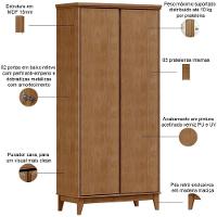 Armário Multiuso 2 Portas Pés Retrô Madeira Maciça Cintra F06 Freijó - Lyam Decor