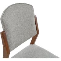 Cadeira Jantar Isadora Madeira Maciça Castanho Estofado Linho Cinza Claro - 8