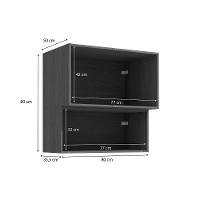 Armário Aéreo P- Cozinha Vibra T647 C- 3 Portas (1 C- Vidro) 80cm Canela-verde Pistache Lacca - Kappesberg - 2