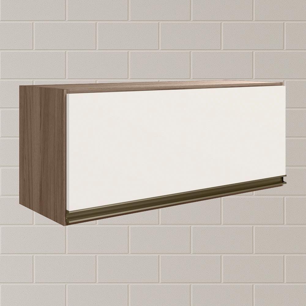Armario Aereo Basc Mdf 80 Cm Kali 16341 Carvalho Toq Off White Cetim Nicioli Carvalho Toq Off White Cetim - 2
