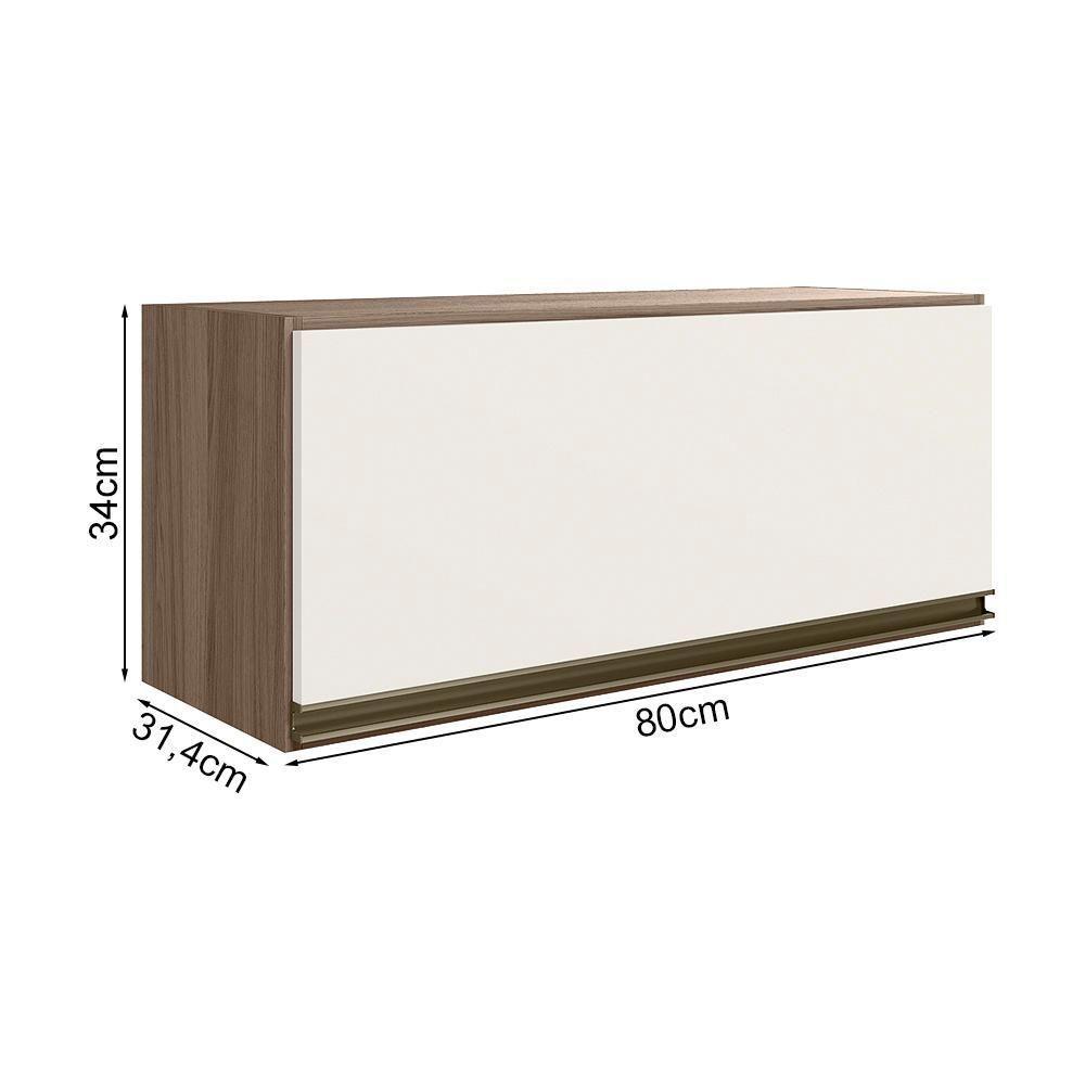 Armario Aereo Basc Mdf 80 Cm Kali 16341 Carvalho Toq Off White Cetim Nicioli Carvalho Toq Off White Cetim - 3