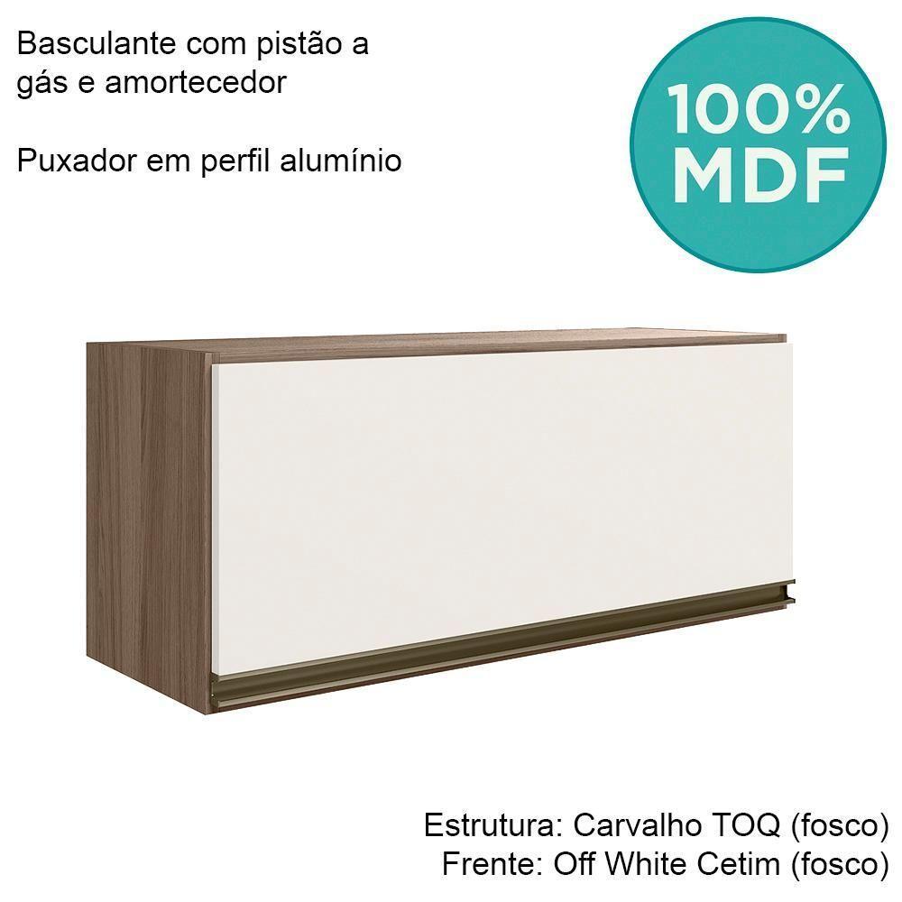 Armario Aereo Basc Mdf 80 Cm Kali 16341 Carvalho Toq Off White Cetim Nicioli Carvalho Toq Off White Cetim - 4