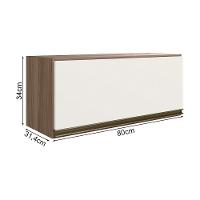 Armario Aereo Basc Mdf 80 Cm Kali 16341 Carvalho Toq Off White Cetim Nicioli Carvalho Toq Off White Cetim - 3