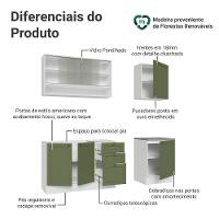 Armário De Cozinha Compacta 180 Cm Branco-verde Vik Madesa 03 Branco-verde