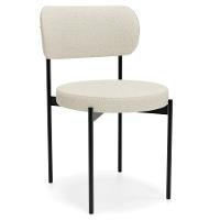 Cadeira Decorativa Estofada Para Sala De Jantar Louvre L02 Linho Champagne - Lyam Decor - 1