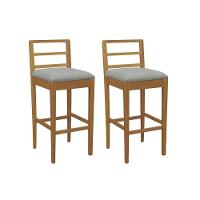 Banqueta Sala De Jantar Sofia 1bmm006ca Premium Madeira Maciça Kit 2 Un Carvalho-linho Cinza - Kappesberg - 1