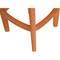 Banqueta Banco Alto Bar Em Madeira Maciça Amêndoa Assento Redondo Sued - 5