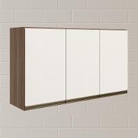 Armario Aereo 3 Portas Mdf 120 Cm Kali 12197 Carvalho Toq Off White Cetim Nicioli Carvalho Toq Off White Cetim - 2
