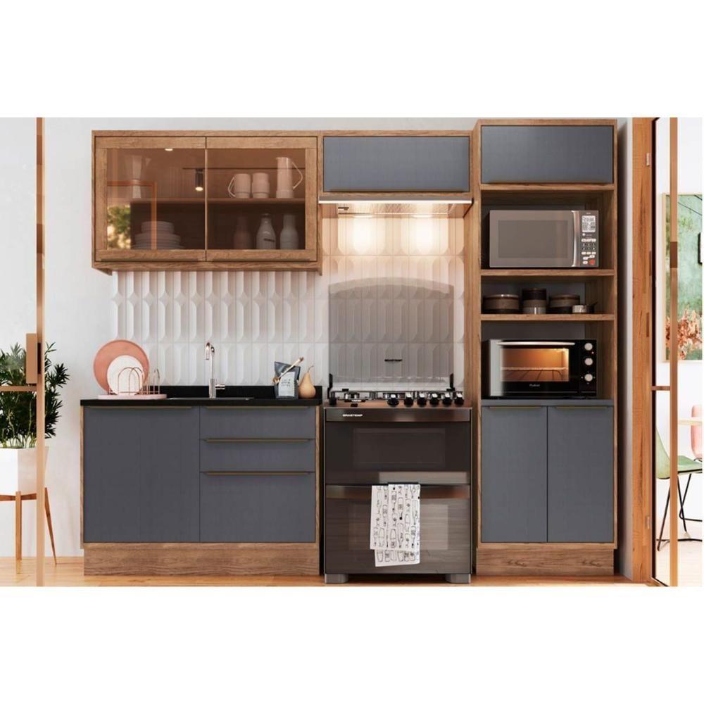 Armário De Geladeira P- Cozinha Versalis Ph 3046 C- 1 Porta Basculante 80cm Freijo-grafite - Herval - 5