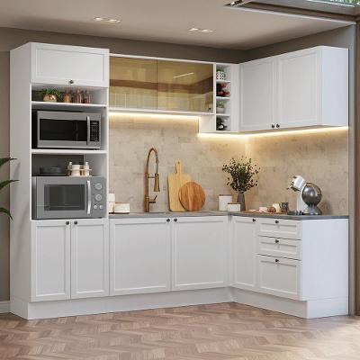 Armário de Cozinha Completa Vik 9 Portas 3 Gavetas MDF 399 cm Branco
