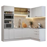 Armário De Cozinha Completa De Canto 399 Cm Branco Vik Madesa 02 Branco - 2