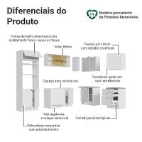 Armário De Cozinha Completa De Canto 399 Cm Branco Vik Madesa 02 Branco