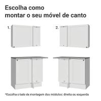 Armário De Cozinha Completa De Canto 399 Cm Branco Vik Madesa 02 Branco - 9