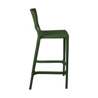 Banqueta Alta Para Bancada E Cozinha Verde Musgo Empilhável Marte Em Polipropileno Acrilys - 2