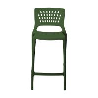 Banqueta Alta Para Bancada E Cozinha Verde Musgo Empilhável Marte Em Polipropileno Acrilys - 3