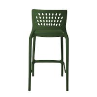 Banqueta Alta Para Bancada E Cozinha Verde Musgo Empilhável Marte Em Polipropileno Acrilys