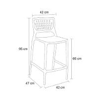 Banqueta Alta Para Bancada E Cozinha Verde Musgo Empilhável Marte Em Polipropileno Acrilys - 5