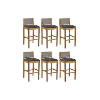 Banqueta Sala De Jantar Sara 1bmm005ca Premium Madeira Maciça Kit 6 Un Carvalho-boucle Grafite-tela Grafite - Kappesberg - 1