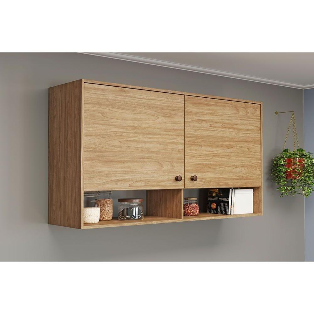 Armário Aéreo Cozinha Modulado Torino C- 2 Portas 120cm Mel - Movelbento - 1