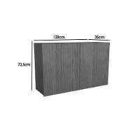 Armário Aéreo P- Cozinha Denver Ph 3105 C- 2 Portas Ripadas 120cm Freijo Rocks - Herval