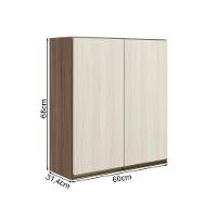 Armario Aereo 2 Portas Mdf 60 Cm Kali 12205 Carvalho Toq Bianco Toq Nicioli Carvalho Toq Bianco Toq - 3