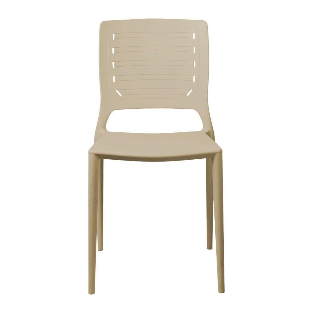 Cadeira Empilhável Saturno Areia Em Polipropileno Acrilys - 3