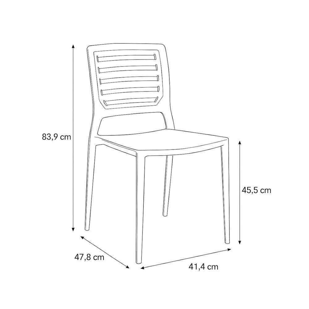 Cadeira Empilhável Saturno Areia Em Polipropileno Acrilys - 5