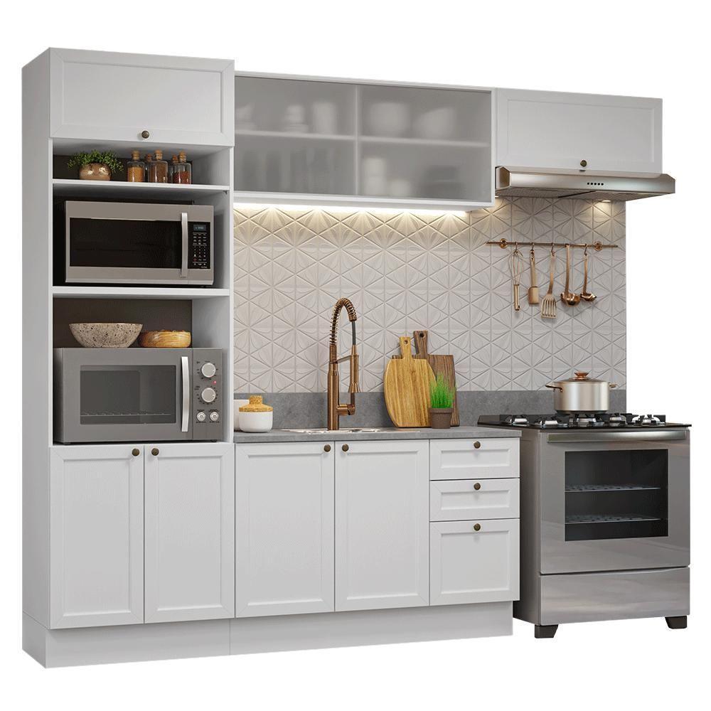 Armário De Cozinha Completa 270 Cm Branco Vik Madesa 03 Branco - 2
