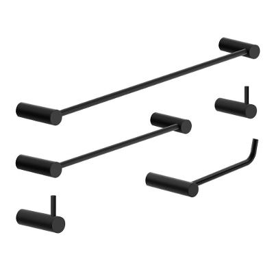 Kit Acessórios Para Banheiro Preto Fosco 5 Peças Grego Metal 2070or