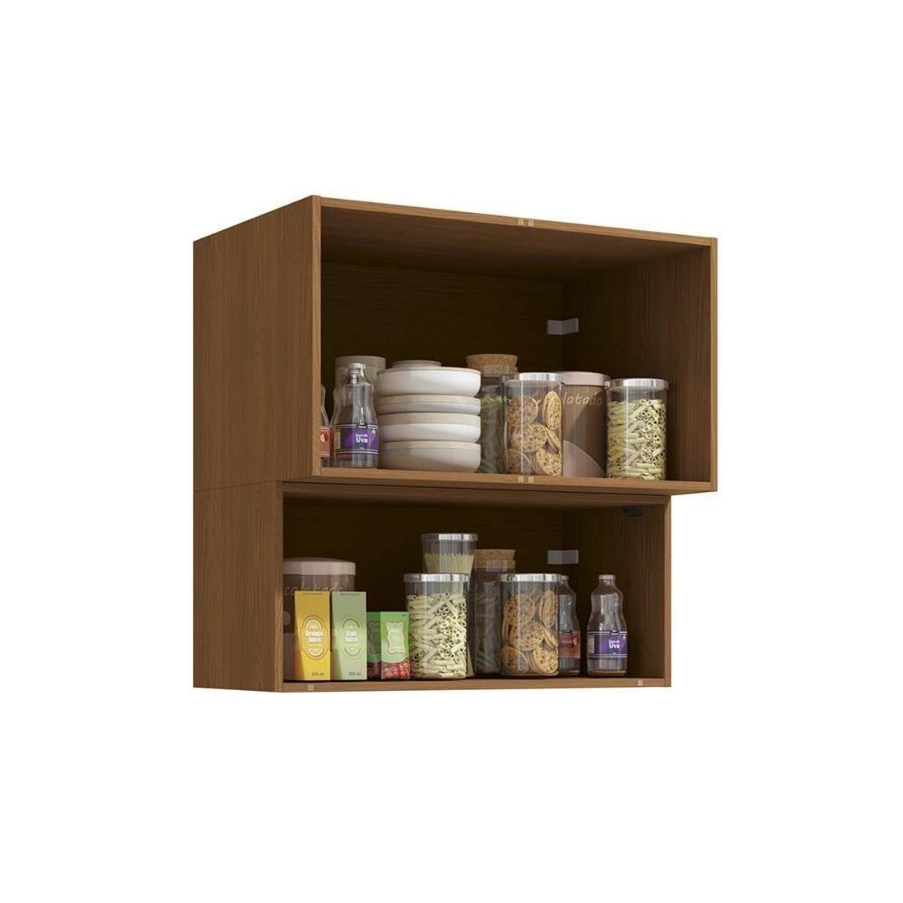 Armário Aéreo P- Cozinha Vibra T647 C- 3 Portas (1 C- Vidro) 80cm Canela-grafite Lacca - Kappesberg - 3