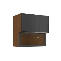 Armário Aéreo P- Cozinha Vibra T647 C- 3 Portas (1 C- Vidro) 80cm Canela-grafite Lacca - Kappesberg - 1