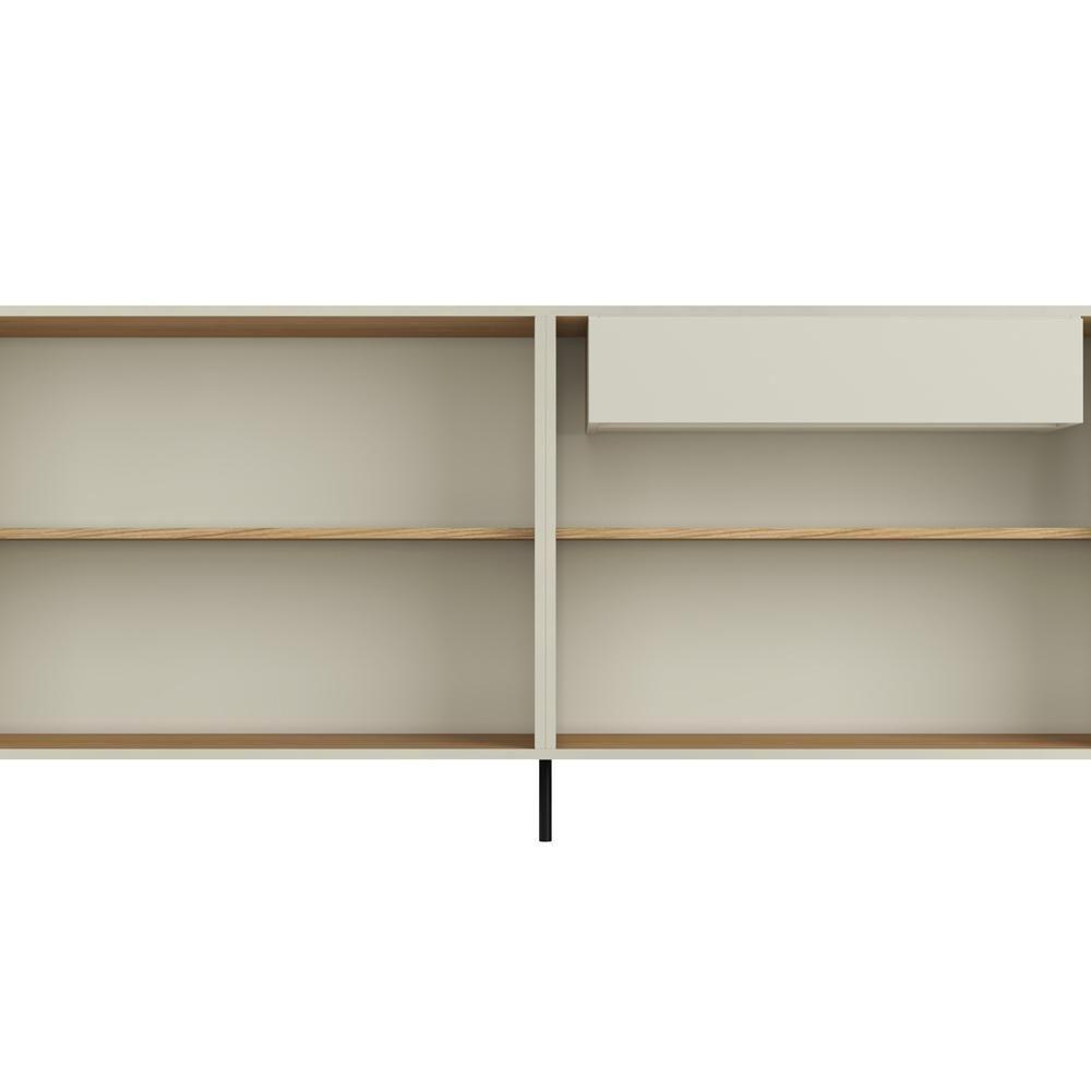 Buffet Sala De Jantar 4 Portas Brise 1 Gaveta Pés Industrial Preto Naim I03 Luna Louro - Lyam - 7