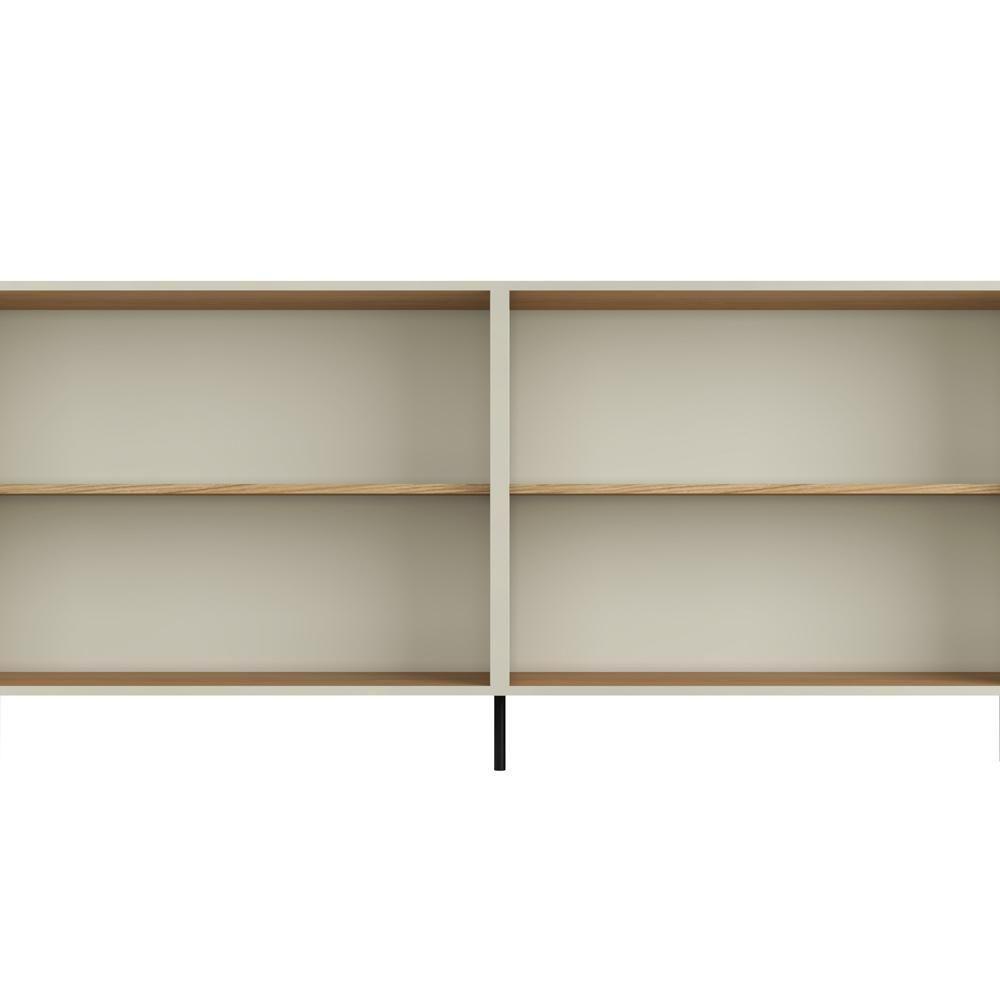 Buffet Sala De Jantar 4 Portas Brise 1 Gaveta Pés Industrial Preto Naim I03 Luna Louro - Lyam - 8