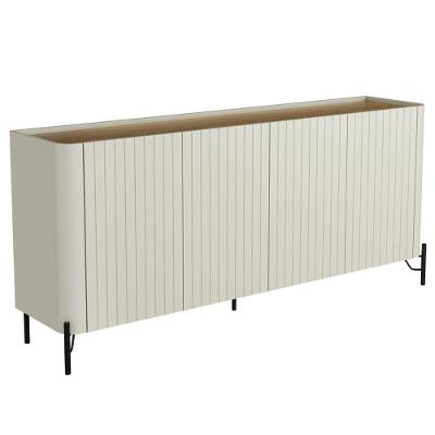 Buffet Sala De Jantar 4 Portas Brise 1 Gaveta Pés Industrial Preto Naim I03 Luna Louro - Lyam