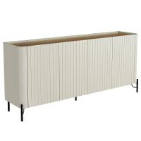 Buffet Sala De Jantar 4 Portas Brise 1 Gaveta Pés Industrial Preto Naim I03 Luna Louro - Lyam - 1