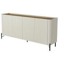 Buffet Sala De Jantar 4 Portas Brise 1 Gaveta Pés Industrial Preto Naim I03 Luna Louro - Lyam - 6