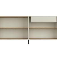 Buffet Sala De Jantar 4 Portas Brise 1 Gaveta Pés Industrial Preto Naim I03 Luna Louro - Lyam - 7