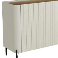 Buffet Sala De Jantar 4 Portas Brise 1 Gaveta Pés Industrial Preto Naim I03 Luna Louro - Lyam - 9