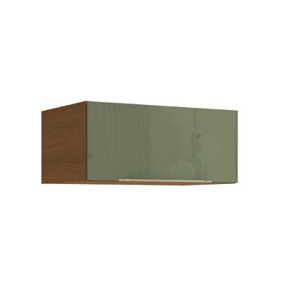 Armário Aéreo P- Cozinha Vibra T654 C- 1 Porta Basculante 80x50cm Canela-verde Pistache Lacca - Kappesberg